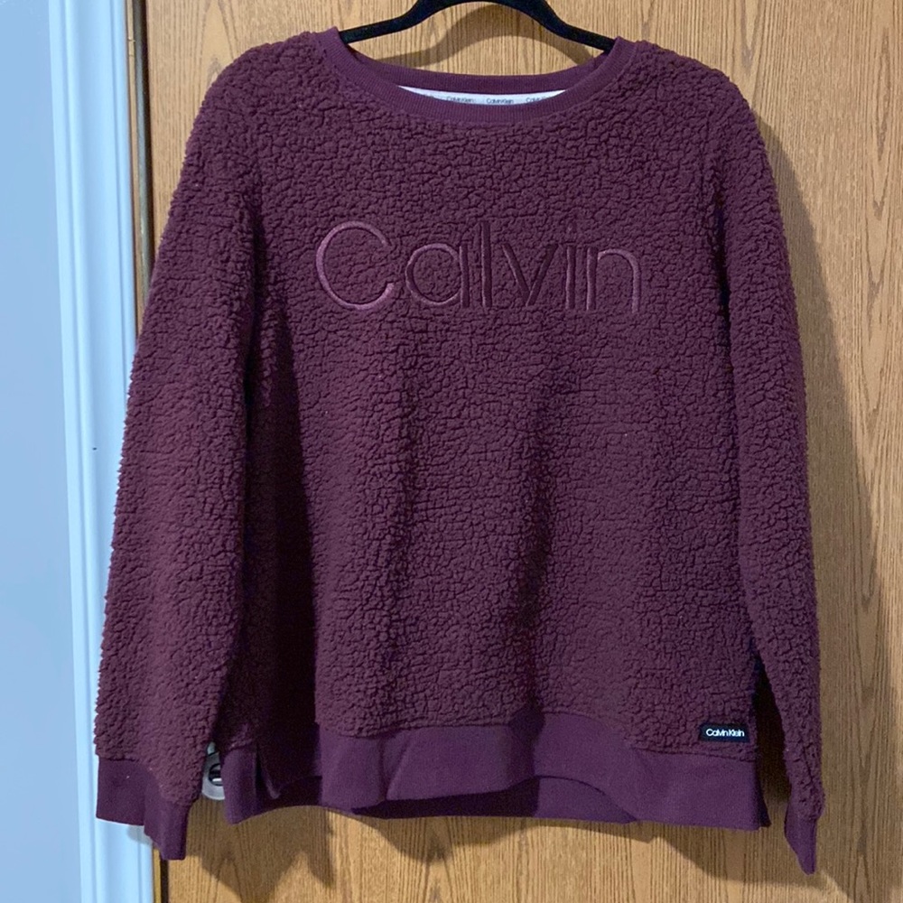 Calvin Klein Fuzzy Long Sleeve Crew Neck